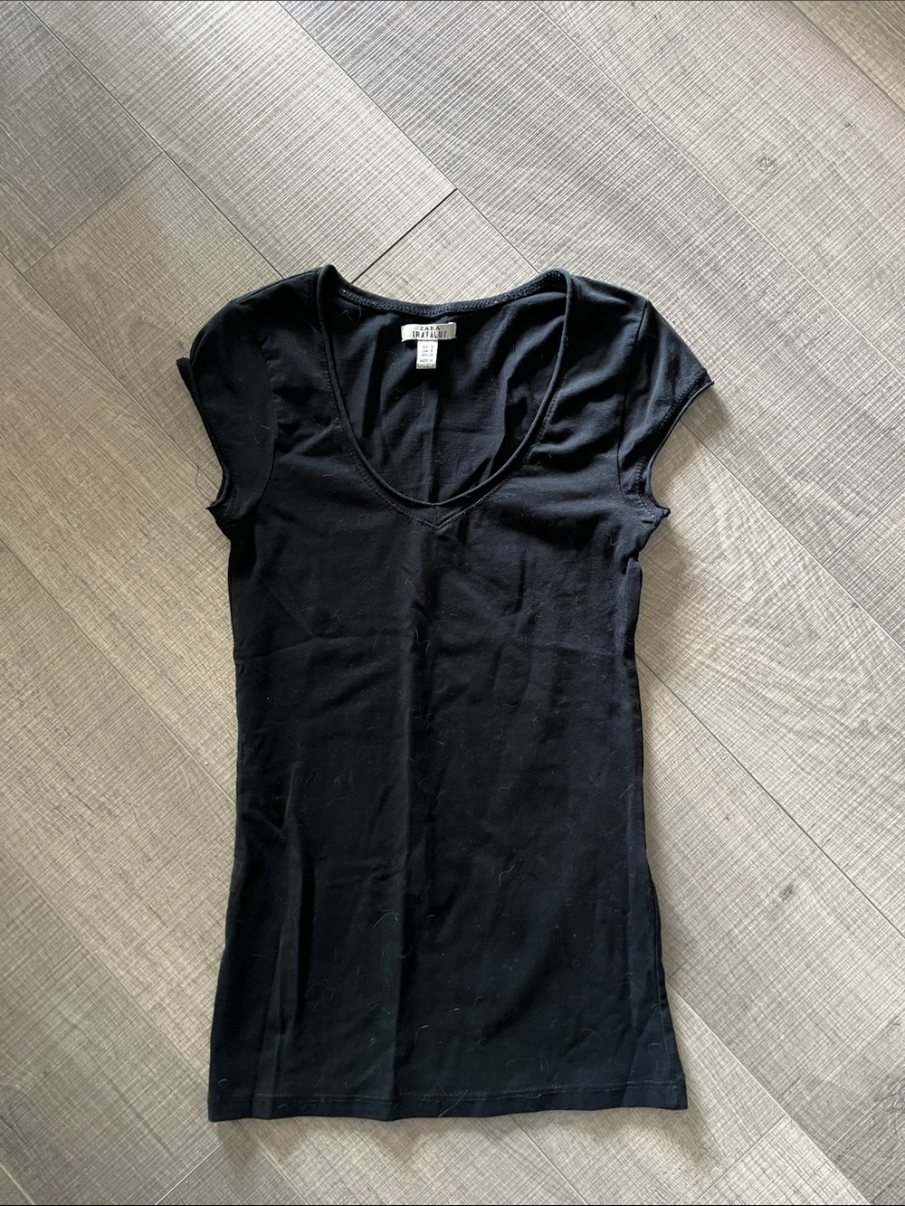 Zara Scoop Neck Cap Sleeve Tee